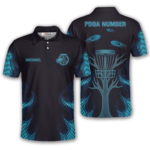 Gothic Tree of Life Glowing Discs Custom Disc Golf Shirt